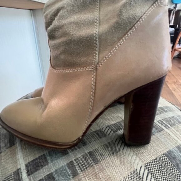 Over The Knee High Heel Boots - Suede/Leather Camel - Vintage Brazillian - Picture 9 of 13